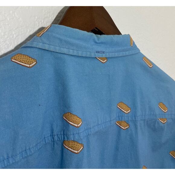 Public Art Ice Cream Sandwich Button Down Men Shirt Size XXL Stretch Art To Wear - Picture 6 of 10